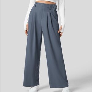 NWT Halara High Waisted Plicated Side Pocket Wide Leg Waffle Work Pants